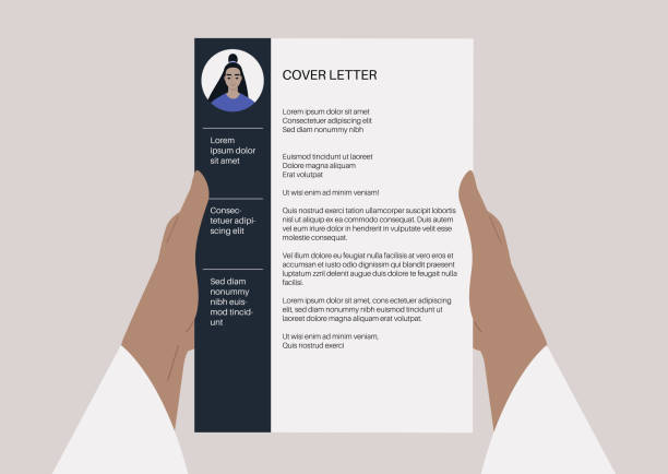 Hands holding a cover laetter, labor market, a CV template